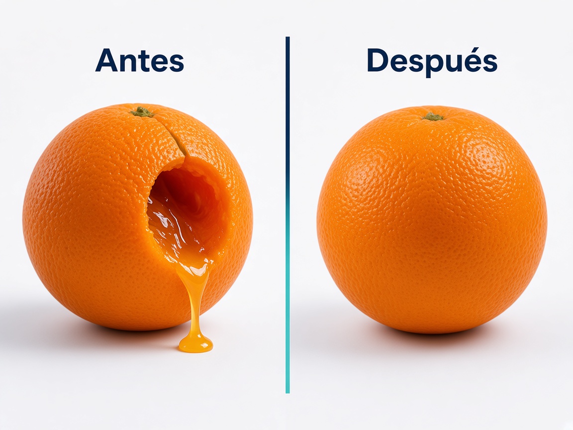 Antes y después del manejo adecuado de la herida